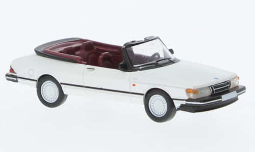 Brekina PCX870668 Saab 900 Cabriolet 1986, metál színben - fehér (H0)