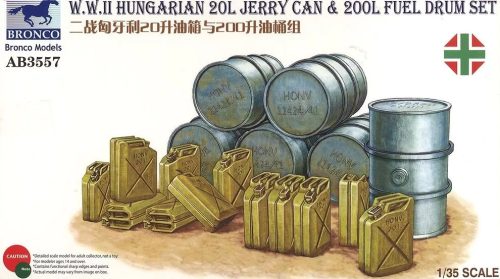 Bronco AB35057 Hungarian WWII 20L Jerry Can & 200L Fuel Drum Set 1/35 makett