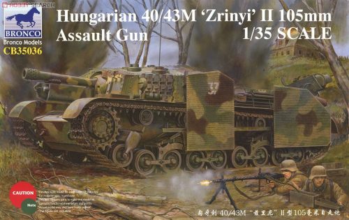 Bronco Models CB35036 Hungarian 40/43M 'Zrinyi' II 105mm rohamlöveg 1/35 harckocsi makett