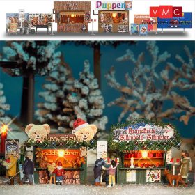 Busch 1060 Karácsonyi árusítóbódék kiegészítőkkel (H0)