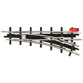 Busch 12342 Gazdasági vasút: jobbos váltó, R175 mm, 22,5°, 66,6 mm (H0f)