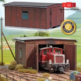 Busch 1424 Fűtőház kismozdonyoknak (Köf), valódi fából (H0)