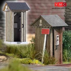 Busch 1428 Vonali telefonbódé, valódi fából (H0)