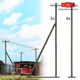 Busch 1499 Távíróoszlop (8 db), valódi fából (H0)