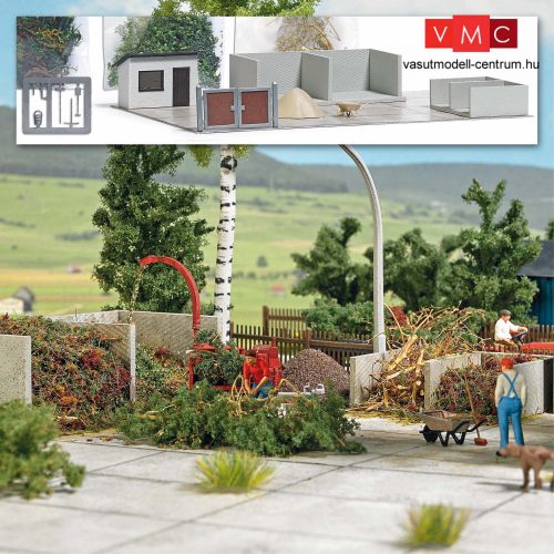 Busch 1635 Zöldhulladék gyűjtőállomás kerítéssel, kiegészítőkkel (H0) - LC