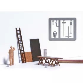 Busch 1991 Szobaberendezés: vasalás, festetlen figurával (H0)