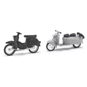   Busch 210008905 IWL Berliner Roller (fekete) és Simson Schwalbe (szürke) (H0) - Építőkészlet