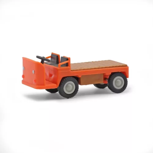 Busch 210010007 Balkancar elektromos targonca (kofferkuli), platós - narancs (H0)