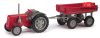 Busch 211006201 Famulus traktor mezőgazdasági pótkocsival, piros (TT)