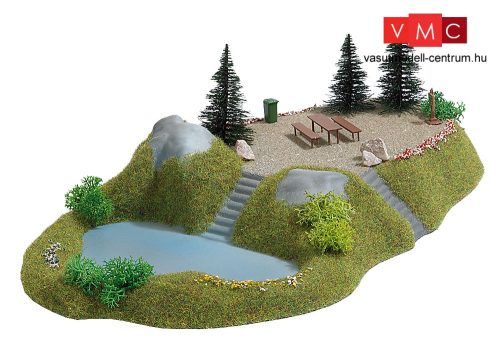 Busch 3109 Erdei pihenőhely kis tóval - Kész modell (H0)