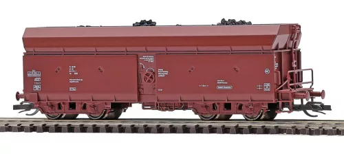 Busch 31331 Önürítős négytengelyes teherkocsi, FAL, szén rakománnyal, DR (E4) (TT)