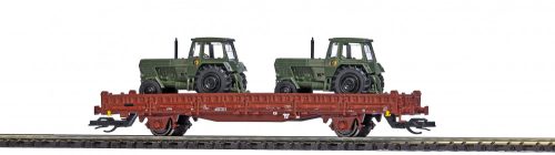 Busch 31510 Rakoncás teherkocsi, Ks 3300, 2 db Fortschritt ZT 300 katonai traktorral, DR (E4) (TT)