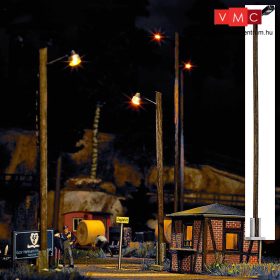 Busch 4110 Állomási lámpa faoszlopon, sárga LED (H0)