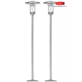   Busch 4141 Modern parklámpa (2 db), ezüst színű oszlop, sárga LED (H0)