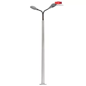   Busch 4158 Lámpa betonoszlopon, dupla, ezüst színű lámpafej, fehér LED (H0)