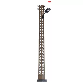   Busch 4170 Lámpa rozsdás rácsos oszlopon, szögletes lámpafej, sárga LED (H0)