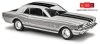 Busch 47573 Ford Mustang Coupé, ezüst - fekete csíkokkal (H0)