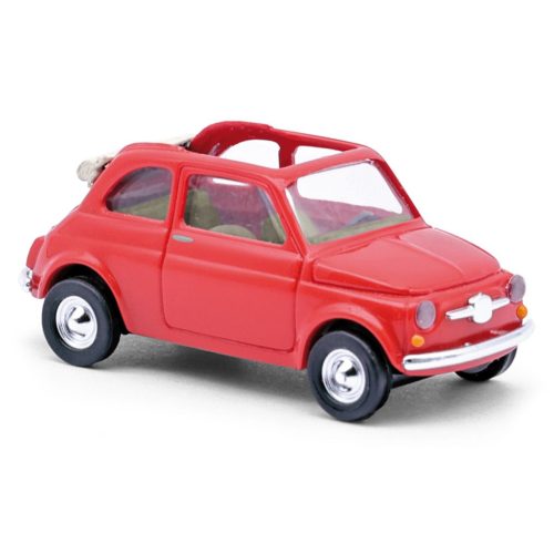 Busch 48782 Fiat 500 Cabriolimousine, piros (H0)