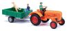 Busch 50052 Allgaier A111L traktor pótkocsival és figurákkal (H0)