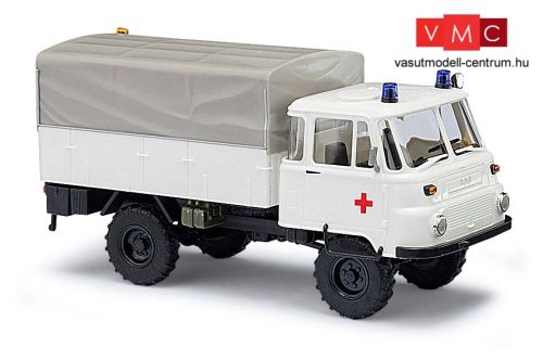 Busch 50232 Robur LO 2002 A ponyvás teherautó, Német Vöröskereszt - DRK (H0)