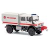 Busch 51084 Unimog 5023 ponyvás teherautó, Johanniter (H0)