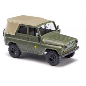 Busch 52114 UAZ 469 katonai ponyvás terepjáró, Grenztruppen - NVA (H0)