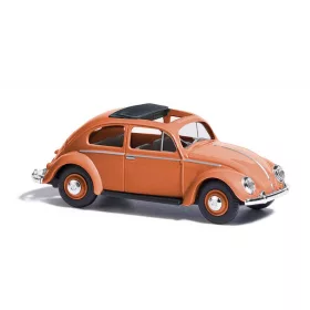   Busch 52953 Volkswagen Käfer (bogár), ovál ablakos, elhúzott tetővel - korall színben (H0)