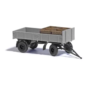   Busch 53321 IFA HL 80 platós pótkocsi, szürke - faláda rakománnyal (H0)
