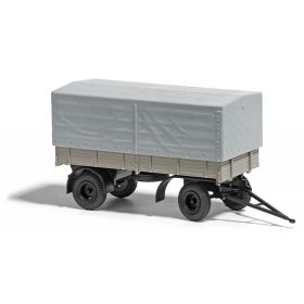 Busch 53351 IFA HL 80 ponyvás pótkocsi 1967 - szürke ponyvával (H0)