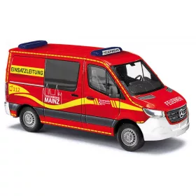   Busch 53456 Mercedes-Benz Sprinter, rövid, tűzoltóautó, Feuerwehr Mainz 2018 (H0)