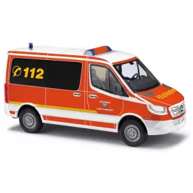   Busch 53460 Mercedes-Benz Sprinter, rövid, mentőautó, Feuerwehr Dinslaken 2018 (H0)