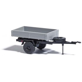 Busch 53600 HL 10.00 platós teherautó pótkocsi, szürke (H0)