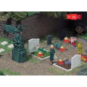 Busch 5404 Sírok világítással (4 db), szoborral (H0)