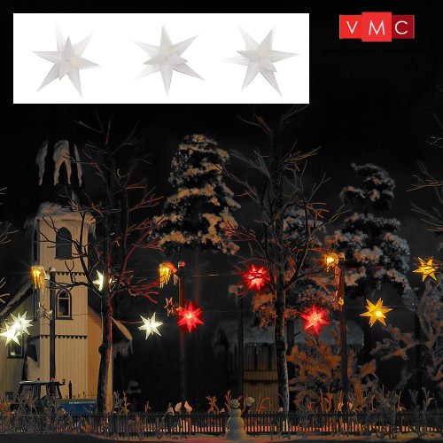 Busch 5414 Karácsonyi világító csillag, fehér - 3 db (H0)