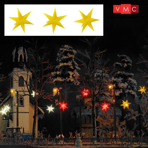 Busch 5415 Karácsonyi világító csillag, sárga - 3 db (H0)