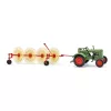 Busch 54155 Fendt F 15 Dieselross traktor, 1951, Bautz Spinne BS4 szénaforgatóval (H0)