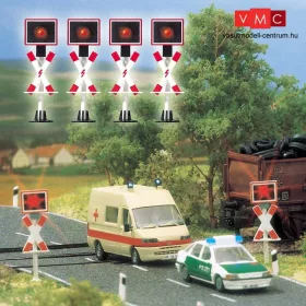   Busch 5913 Fénysorompó (4 db), német szabvány (H0) - villogtató elektronikával
