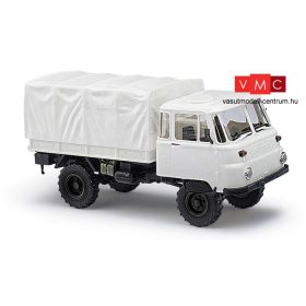 Busch 60250 Robur LO 2002 A, ponyvás teherautó, fehér - építőkészlet (H0)