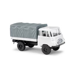   Busch 60259 Robur 1800 ponyvás teherautó, fehér - építőkészlet (H0)