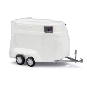   Busch 60265 Lószállító utánfutó, fehér - építőkészlet (H0)