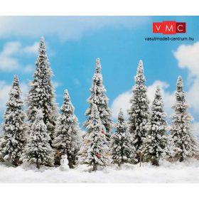 Busch 6465 Havas fenyőfák (10 db), 60 - 135 mm, hóemberrel (H0)