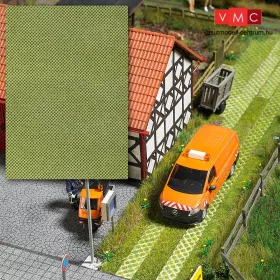 Busch 7430 Dekorlap 3D: Átlós gyeprács burkolat (H0)