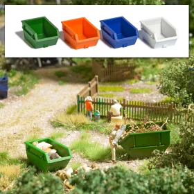   Busch 7752 Mini-Set: 4 db hulladékszállító (sittes) konténer 1,5 m³ (H0)