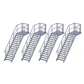 Busch 7758 Mini-Set: 4 db fém oldallépcső korláttal (H0)