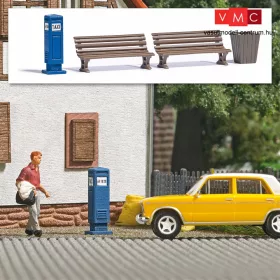 Busch 7764 Mini-Set: Taxiállomás padokkal (NDK/DDR) (H0)