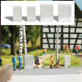 Busch 7772 Mini-Set: Modern utcai elektromos elosztódoboz, 4 db (H0)