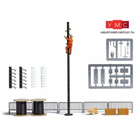 Busch 7837 Action-Set: Távvezetékszerelő munkás kiegészítőkkel (H0)