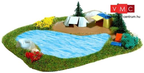 Busch 8052 Kis tó kempingsátrakkal (N) - Kész modell