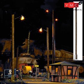 Busch 8736 Állomási lámpa faoszlopon, sárga LED (TT)