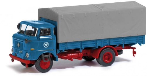 Busch 95164 IFA W50 Sp ponyvás teherautó, kék - VEB Kohlehandel (H0)